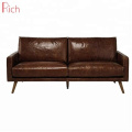 Home Decor Used Chocolate Brown Leather Loveseat Sofa For Living Room